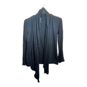 Fabletics Womens Black Open Front Cardigan Knit Waterfall Front Size M